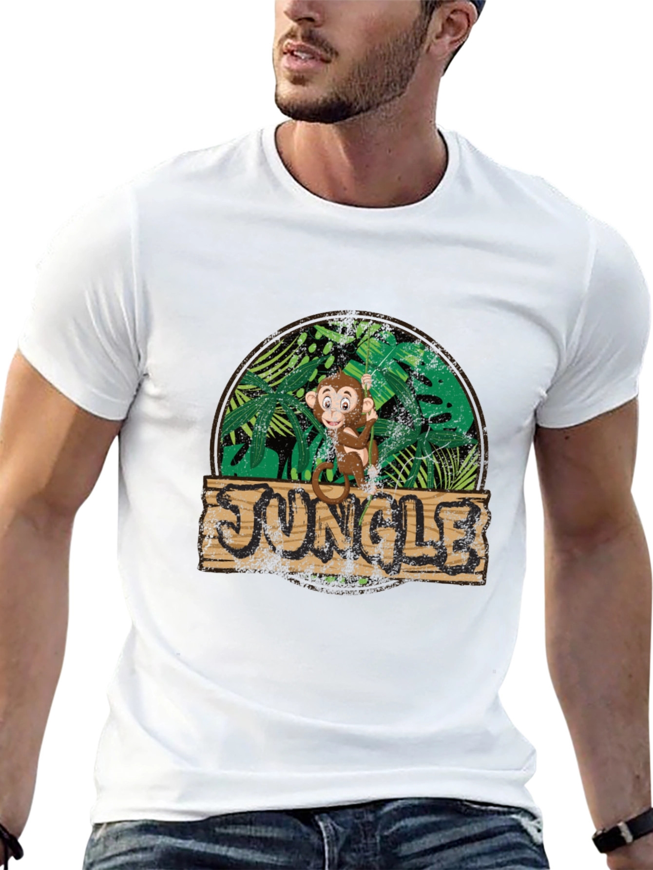 Jungle Monkey Graphic Tee - Funky Design