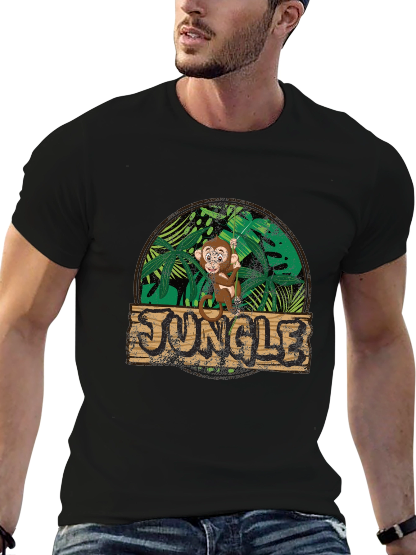 Jungle Monkey Graphic Tee - Funky Design