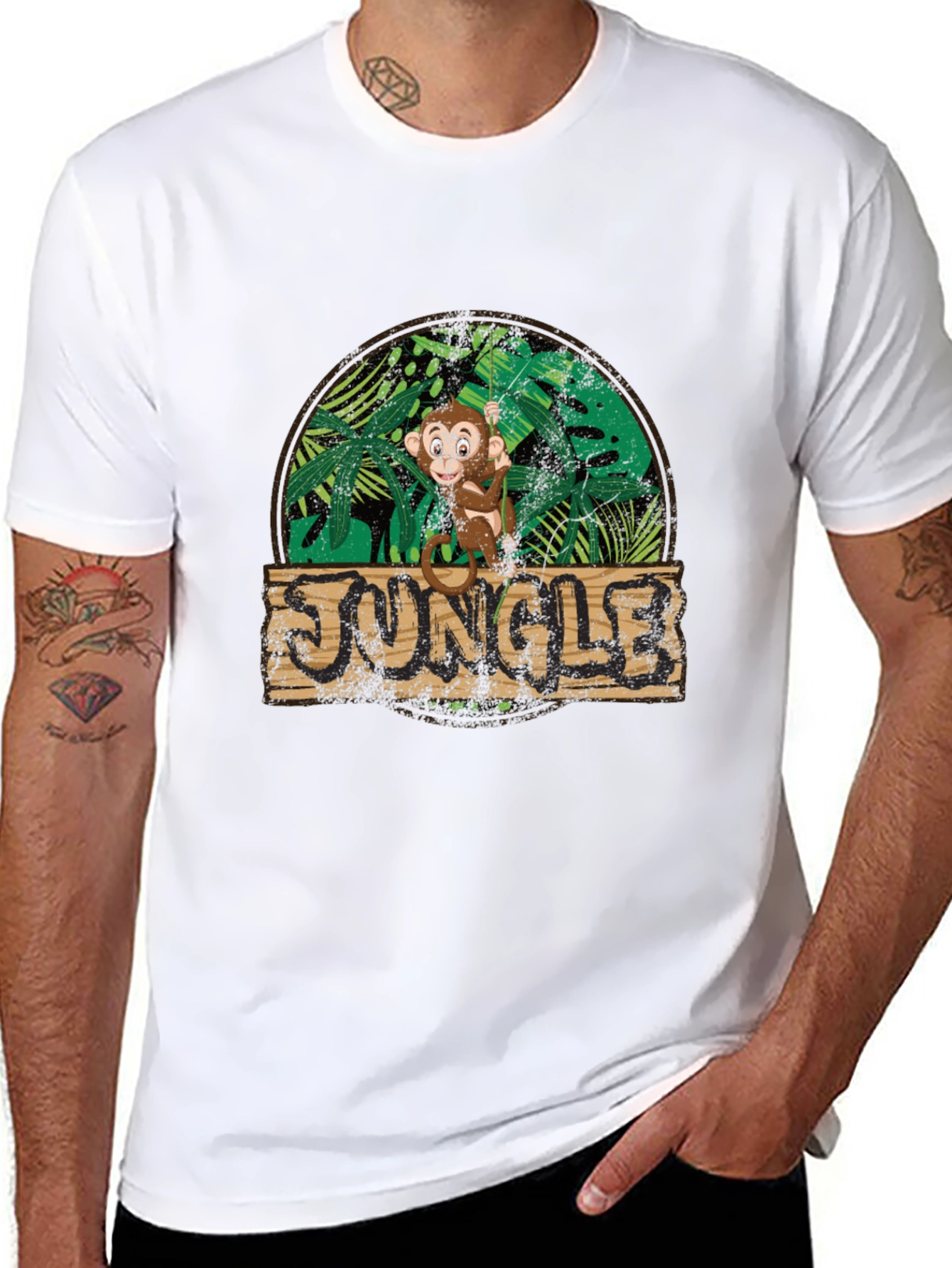 Jungle Monkey Graphic Tee - Funky Design