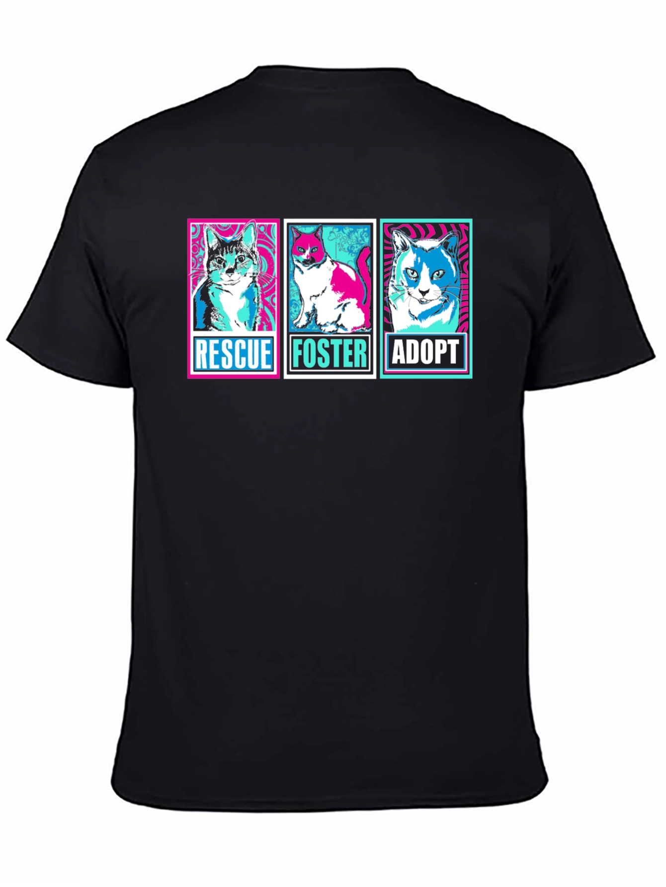 Rescue Foster Adopt Cats Graphic T-Shirt