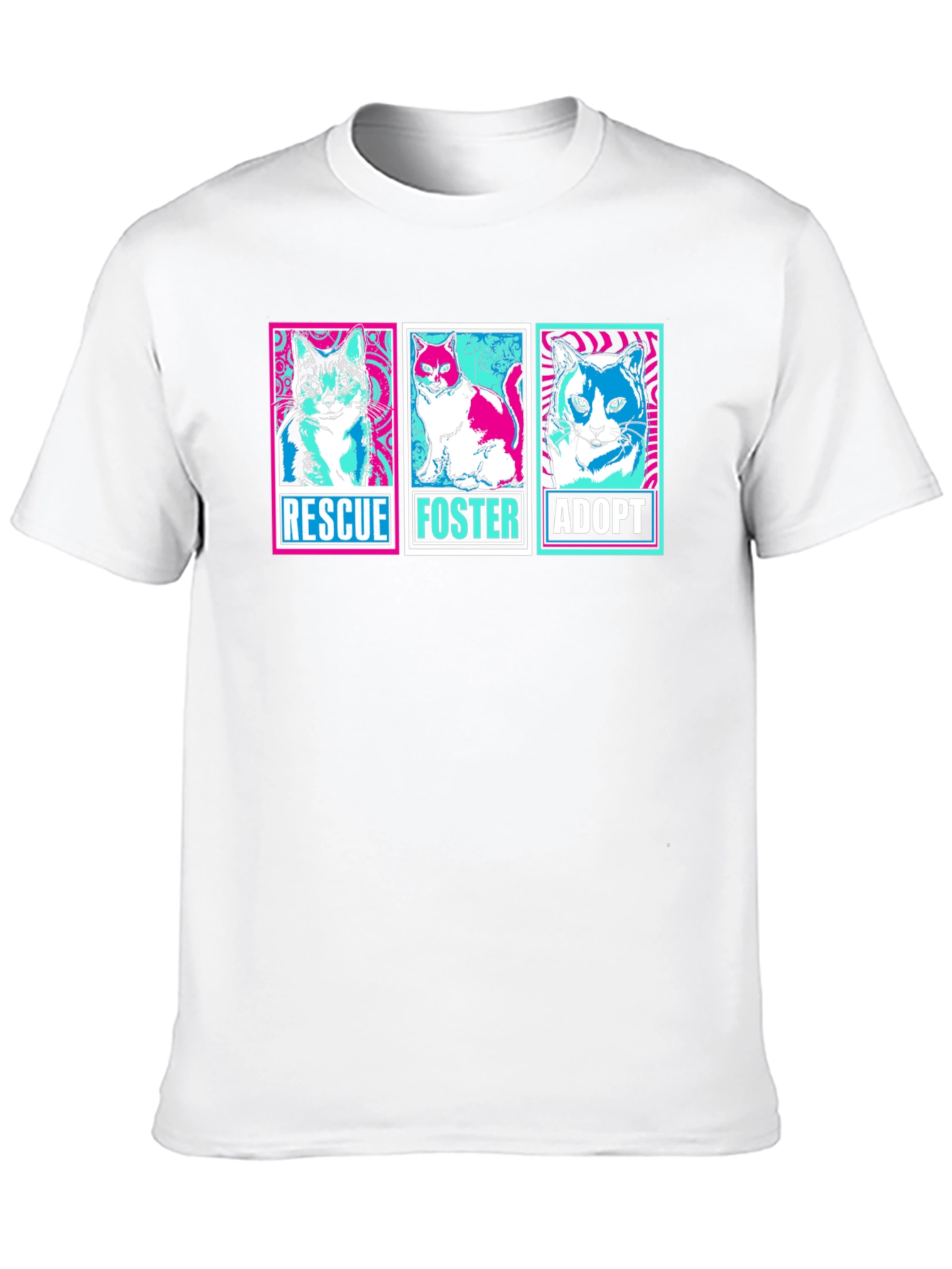 Rescue Foster Adopt Cats Graphic T-Shirt