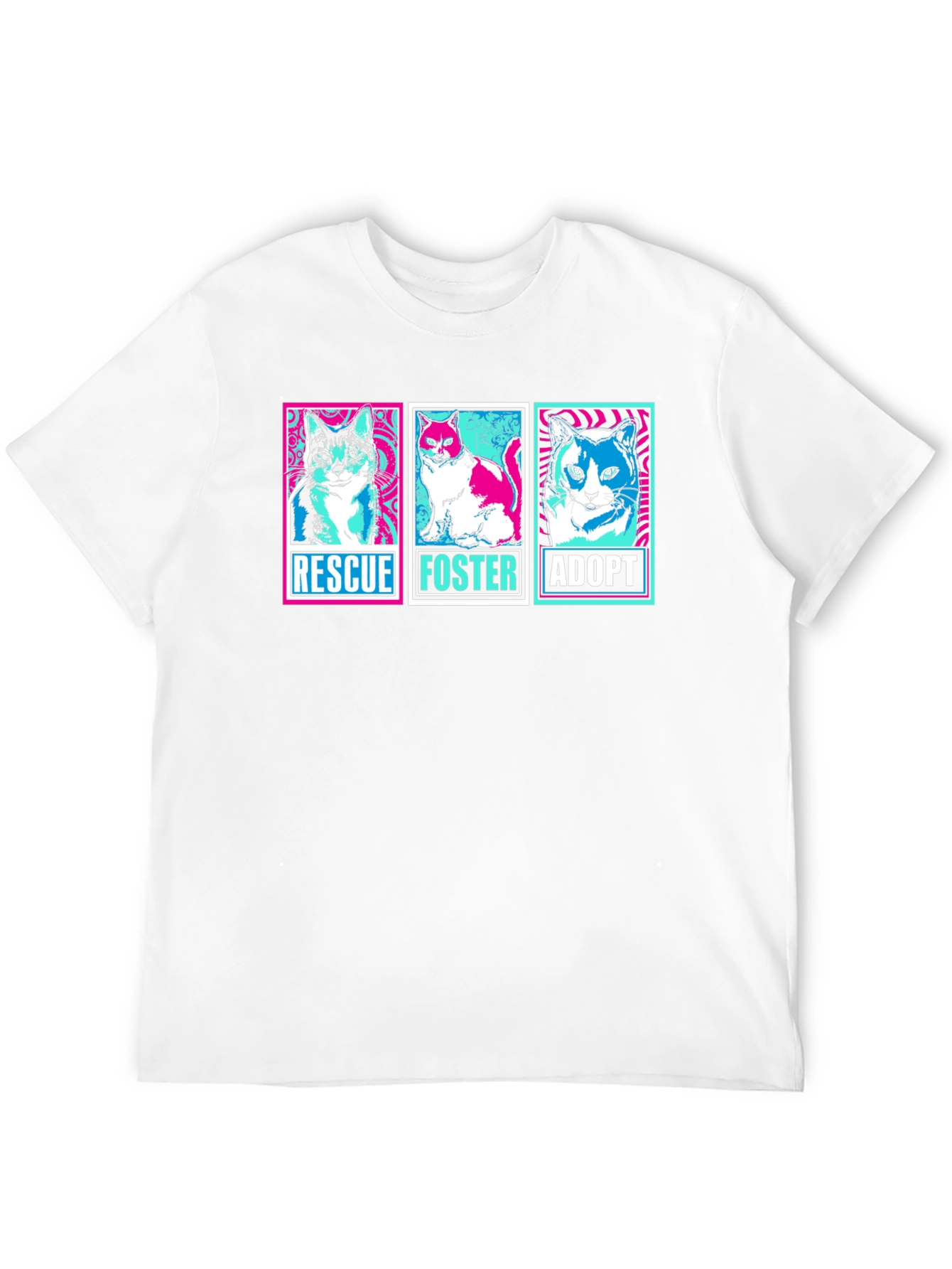 Rescue Foster Adopt Cats Graphic T-Shirt
