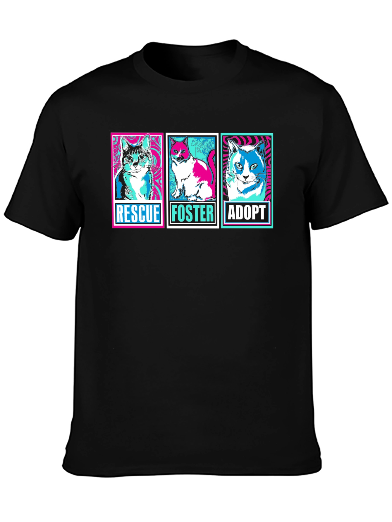 Rescue Foster Adopt Cats Graphic T-Shirt