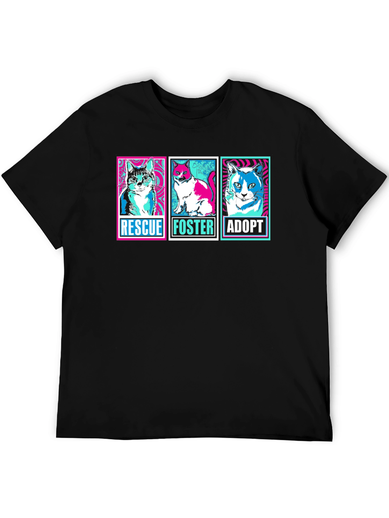 Rescue Foster Adopt Cats Graphic T-Shirt
