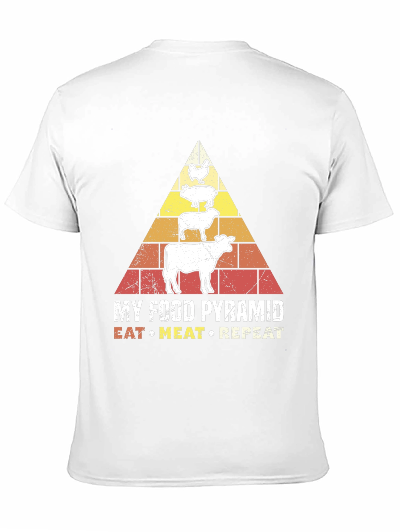 Eat Meat Repeat T-Shirt - Food Pyramid Graphic Tee