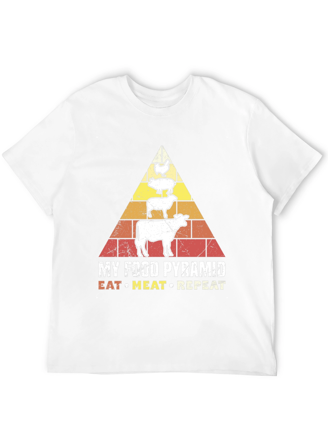 Eat Meat Repeat T-Shirt - Food Pyramid Graphic Tee