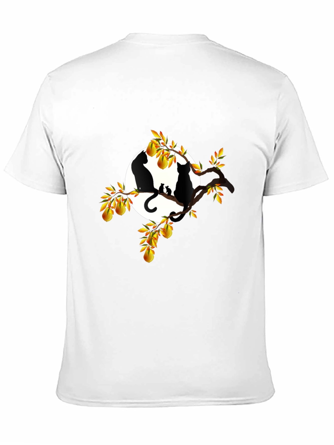 Cats & Pears T-Shirt - Black Graphic Tee