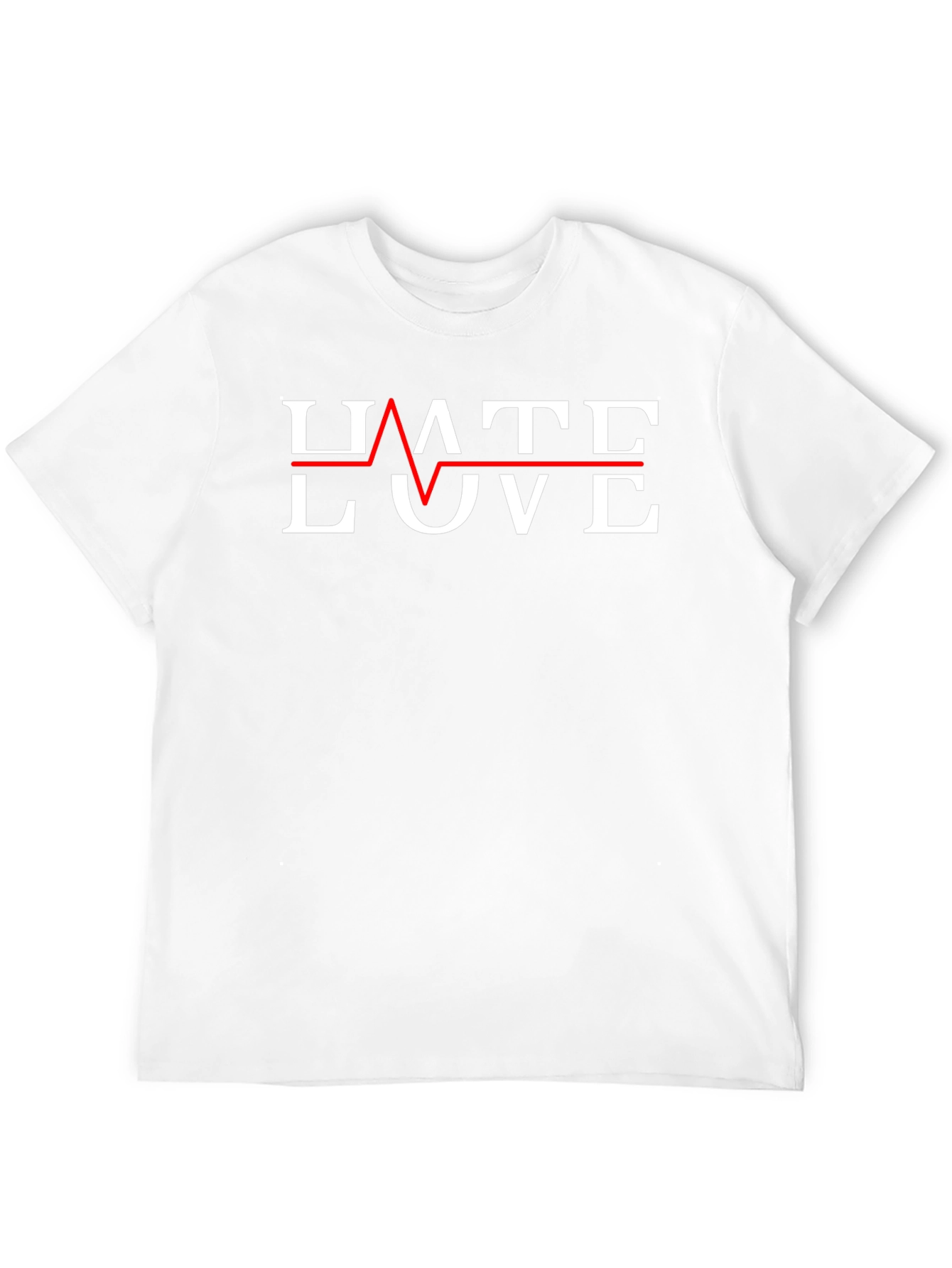 Hate Love Graphic Tee - Trendy Heartbeat Design