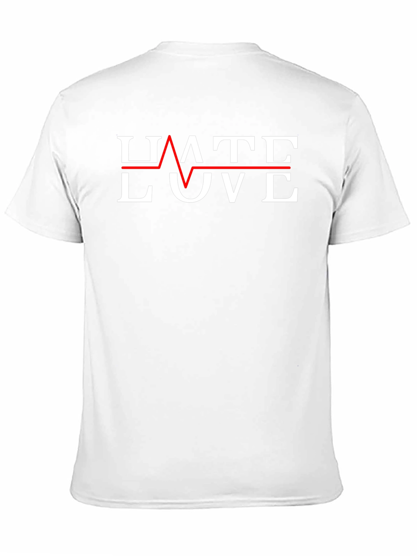 Hate Love Graphic Tee - Trendy Heartbeat Design