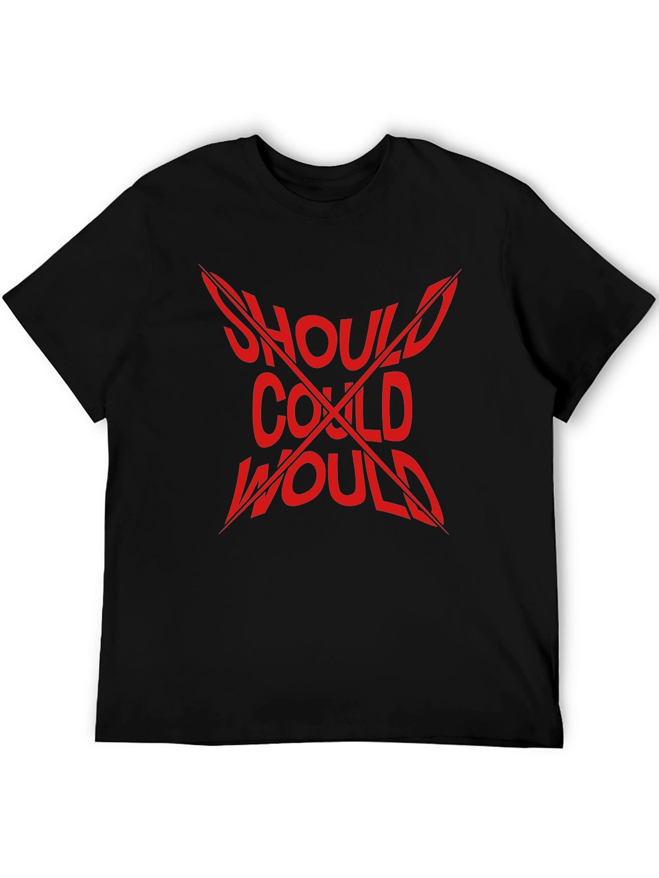 Should Could Would Graphic Tee - Mens Black T-Shirt