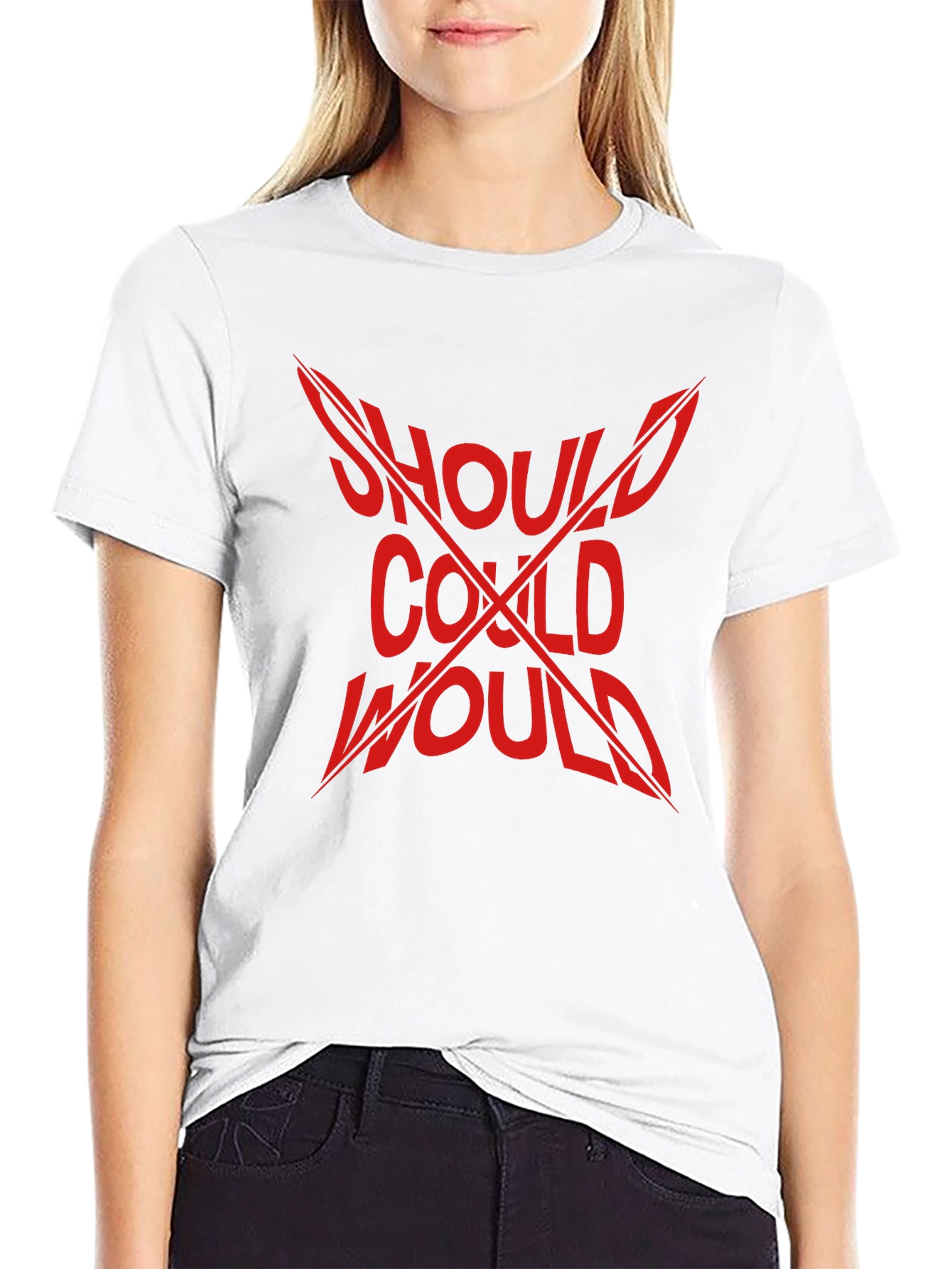 Should Could Would Graphic Tee - Mens Black T-Shirt