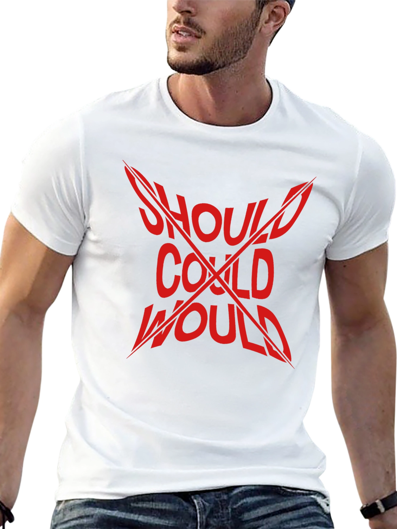 Should Could Would Graphic Tee - Mens Black T-Shirt