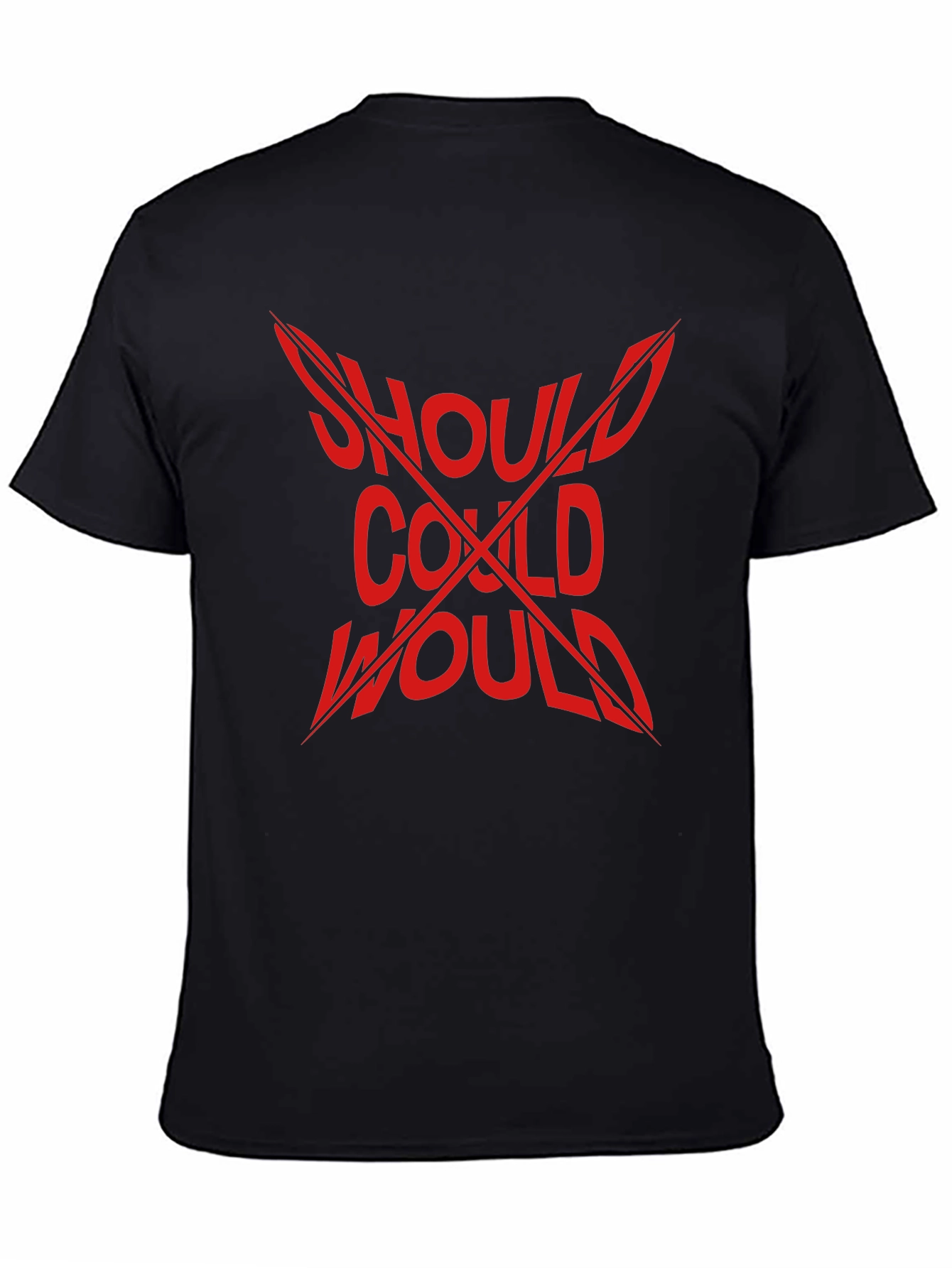 Should Could Would Graphic Tee - Mens Black T-Shirt