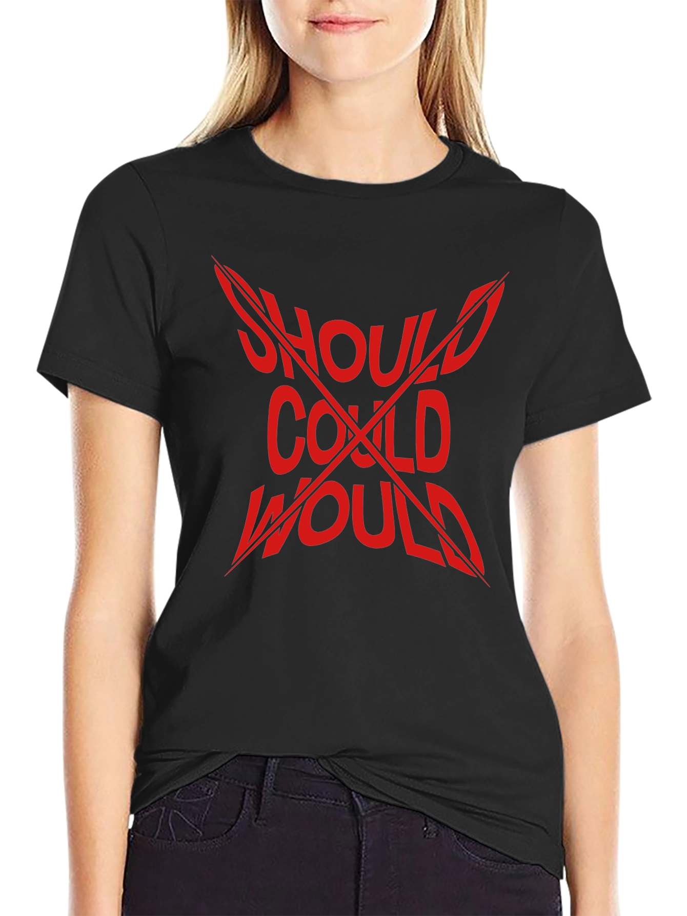Should Could Would Graphic Tee - Mens Black T-Shirt