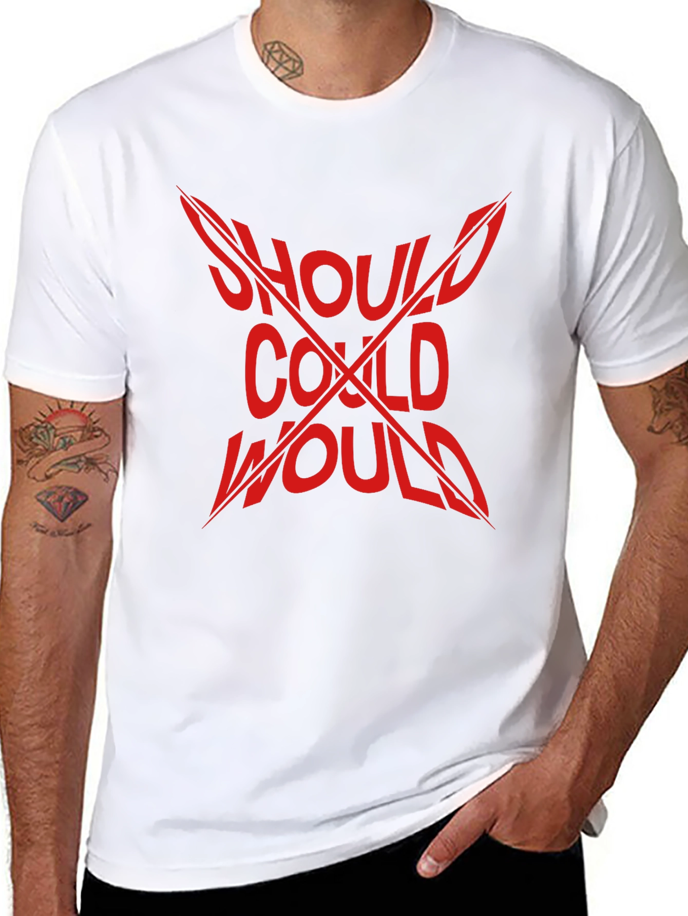 Should Could Would Graphic Tee - Mens Black T-Shirt