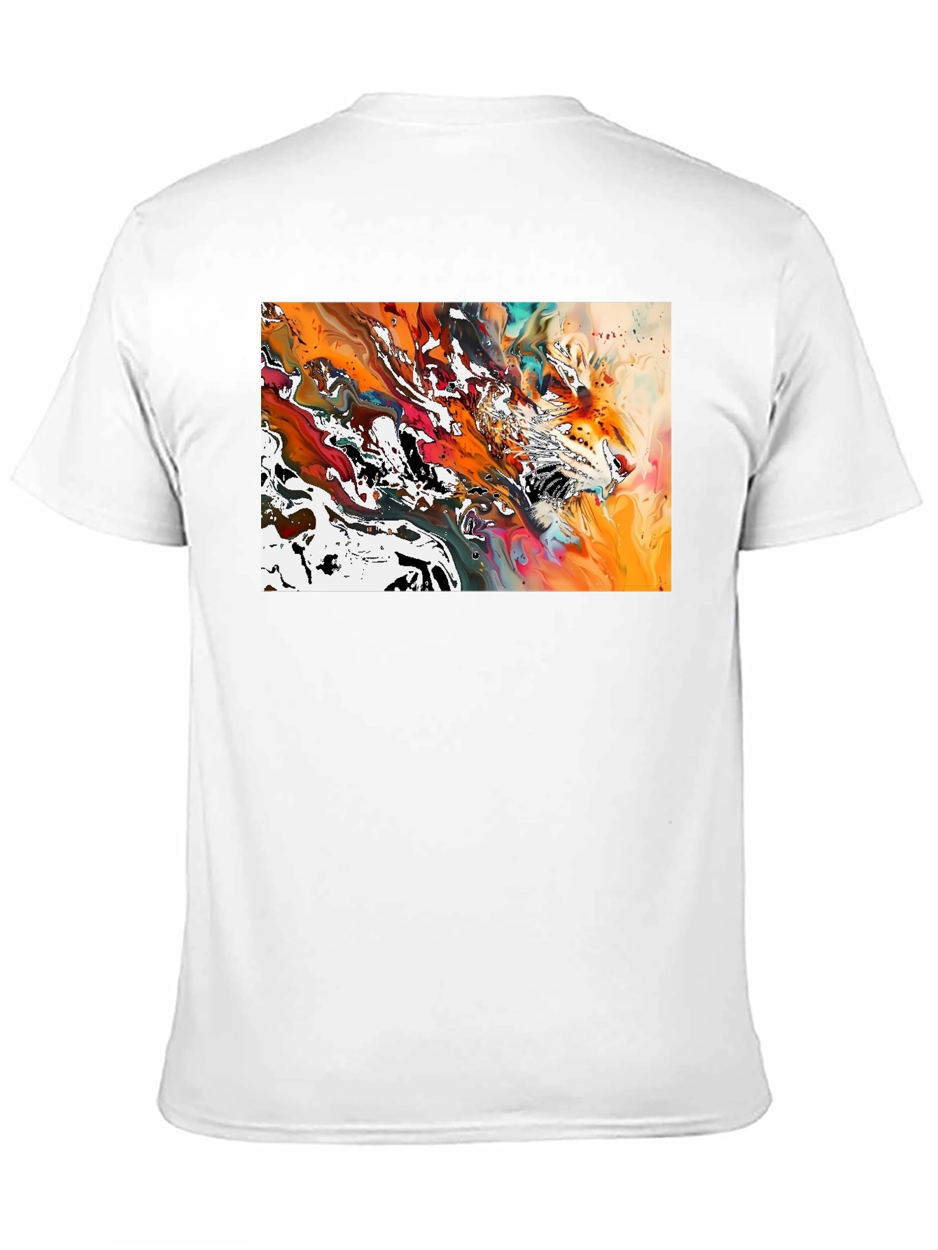 Abstract Tiger Print Black T-Shirt