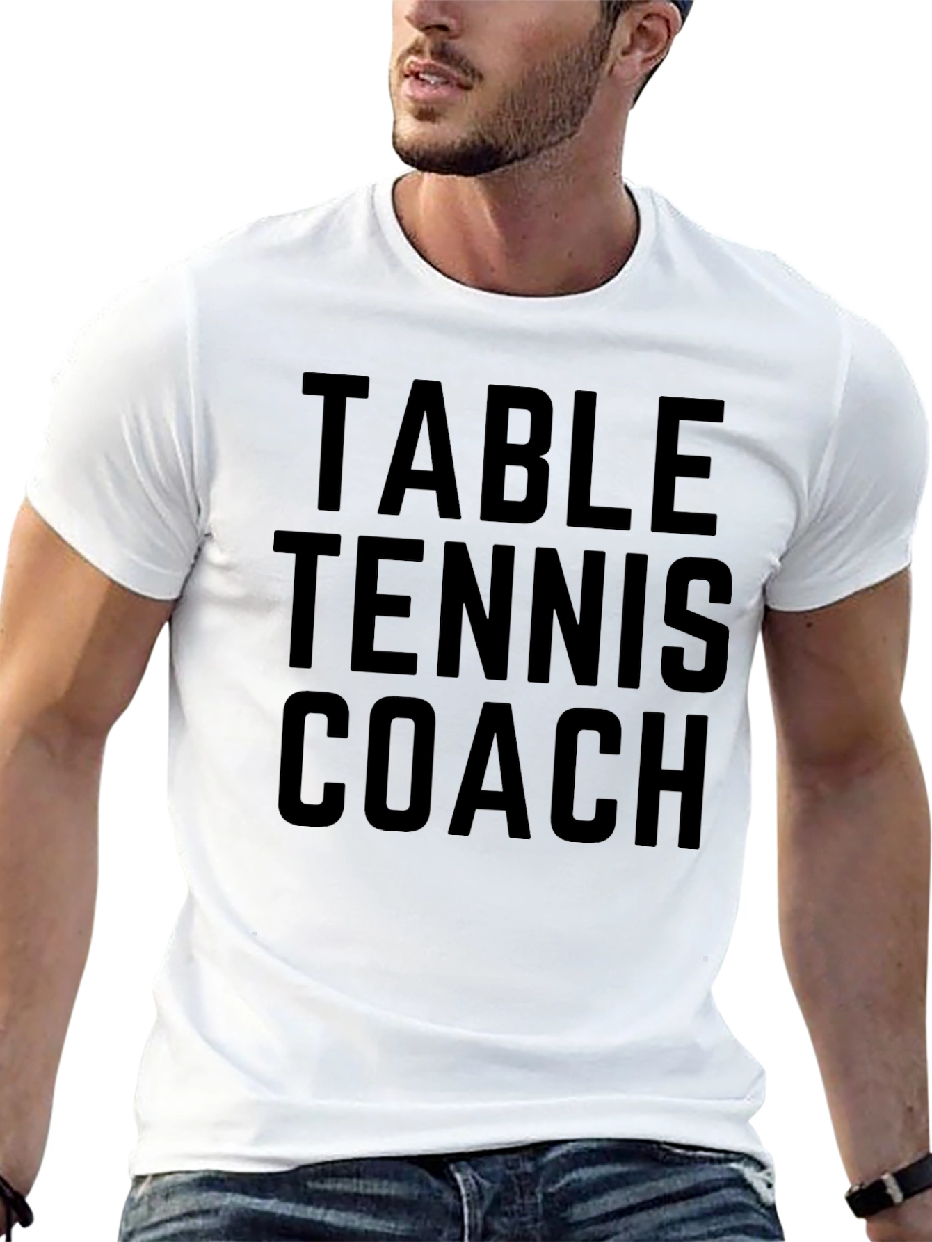 Table Tennis Coach Tee - Black Graphic T-Shirt