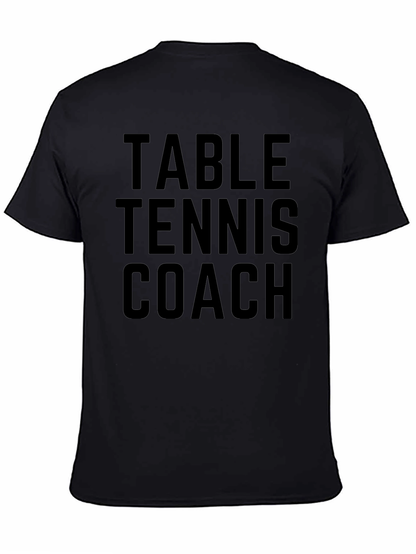 Table Tennis Coach Tee - Black Graphic T-Shirt