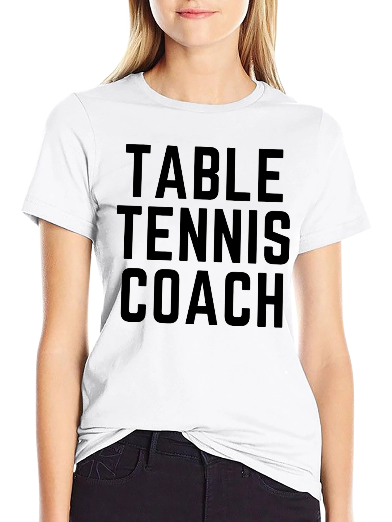 Table Tennis Coach Tee - Black Graphic T-Shirt