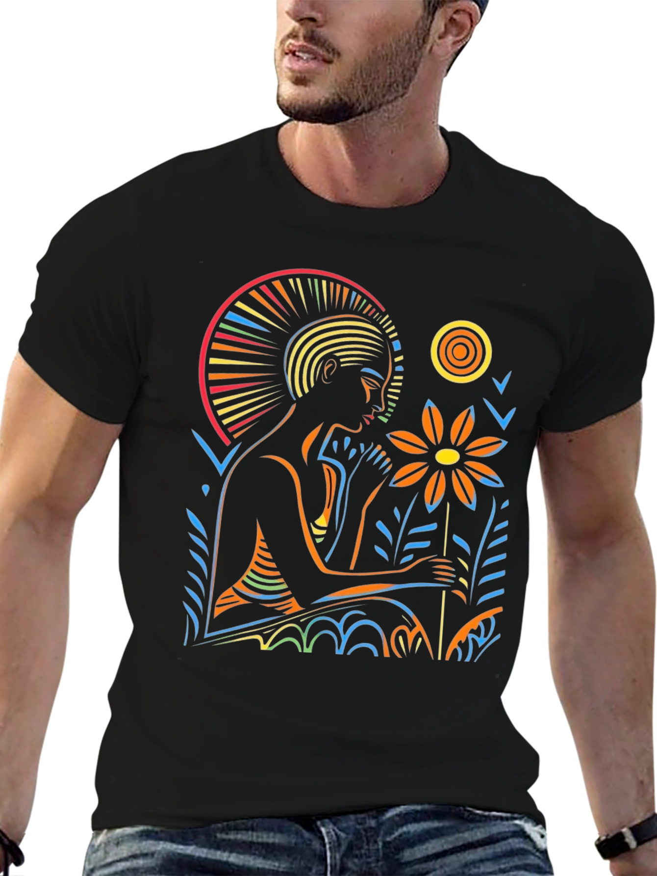 Artistic Graphic T-Shirt - Relaxing Figure