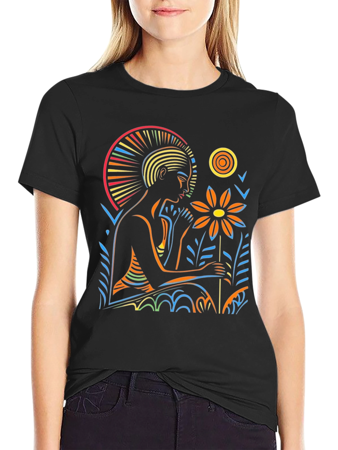 Artistic Graphic T-Shirt - Relaxing Figure