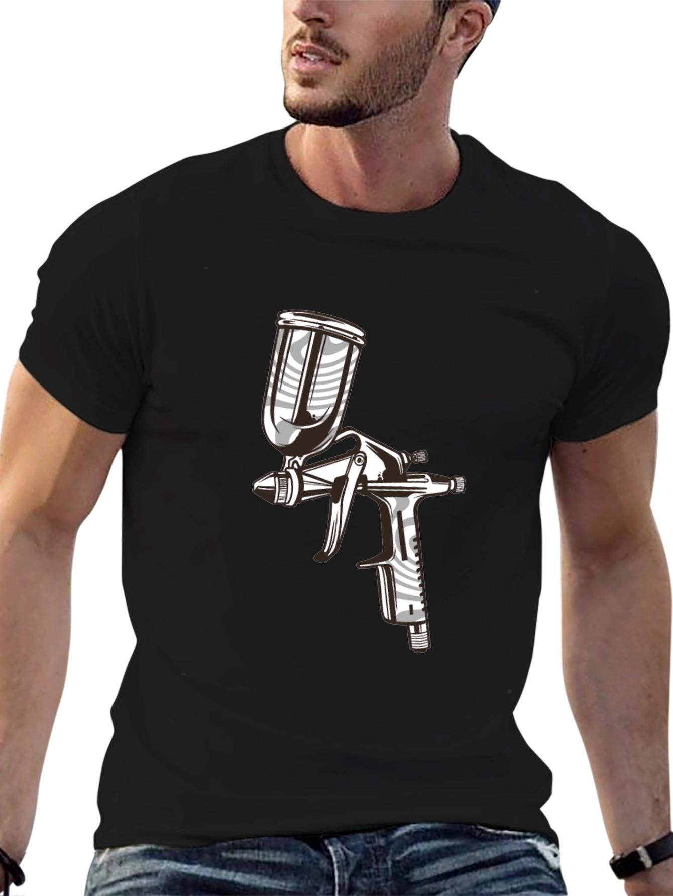 Spray Gun Graphic T-Shirt - Cool Painter Tee
