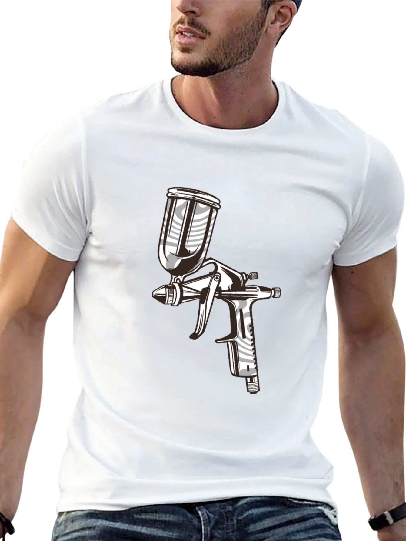 Spray Gun Graphic T-Shirt - Cool Painter Tee