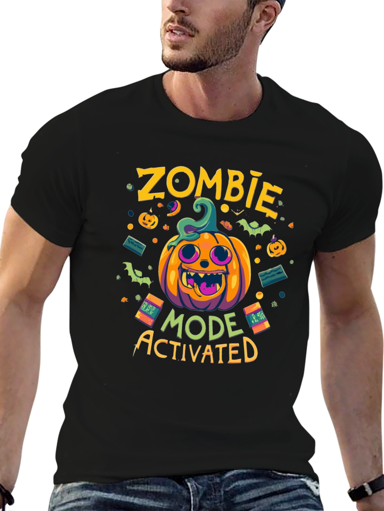 Zombie Mode Activated Halloween Graphic Tee