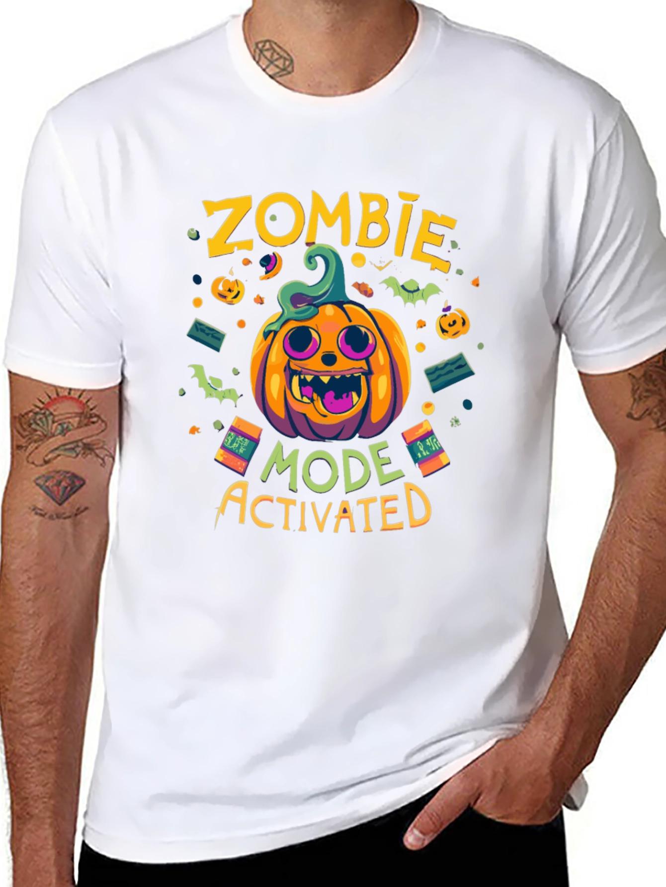Zombie Mode Activated Halloween Graphic Tee