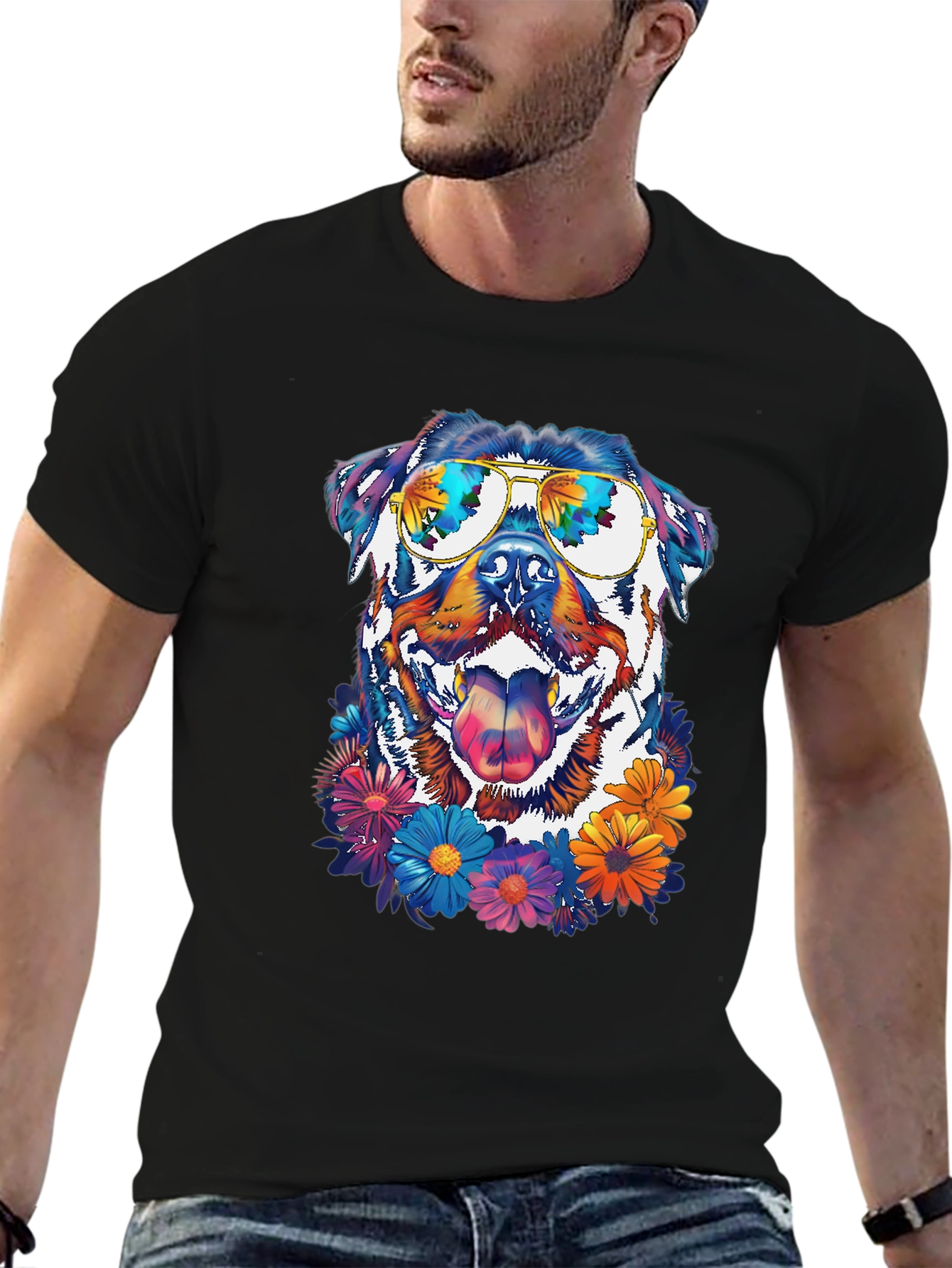Rottweiler in Sunglasses Graphic Tee