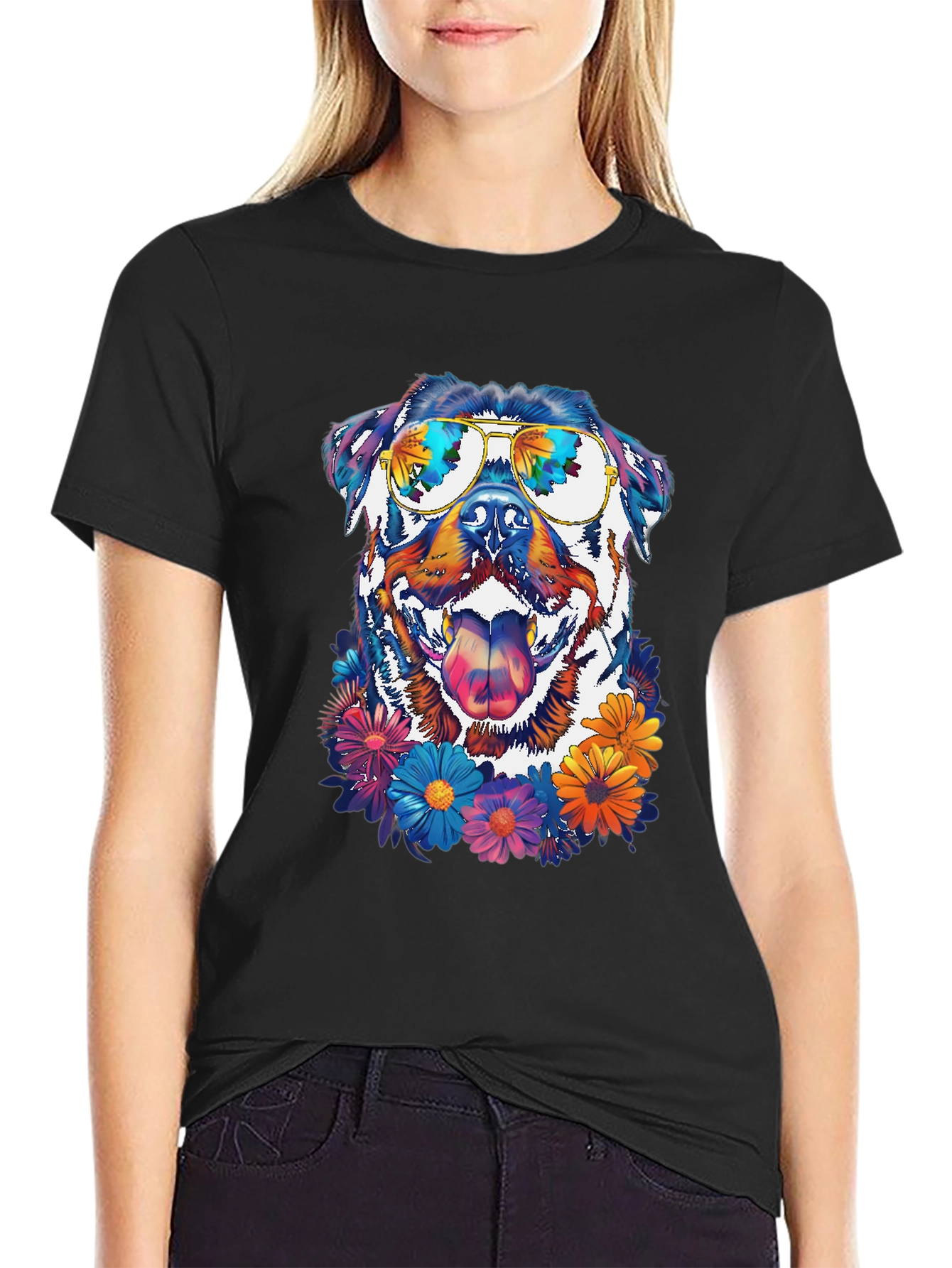 Rottweiler in Sunglasses Graphic Tee