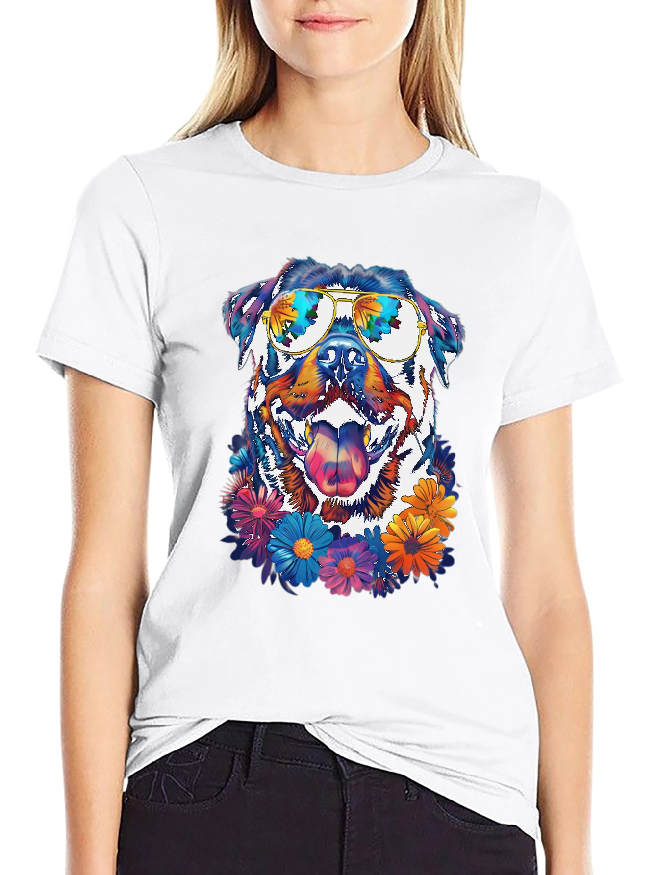 Rottweiler in Sunglasses Graphic Tee