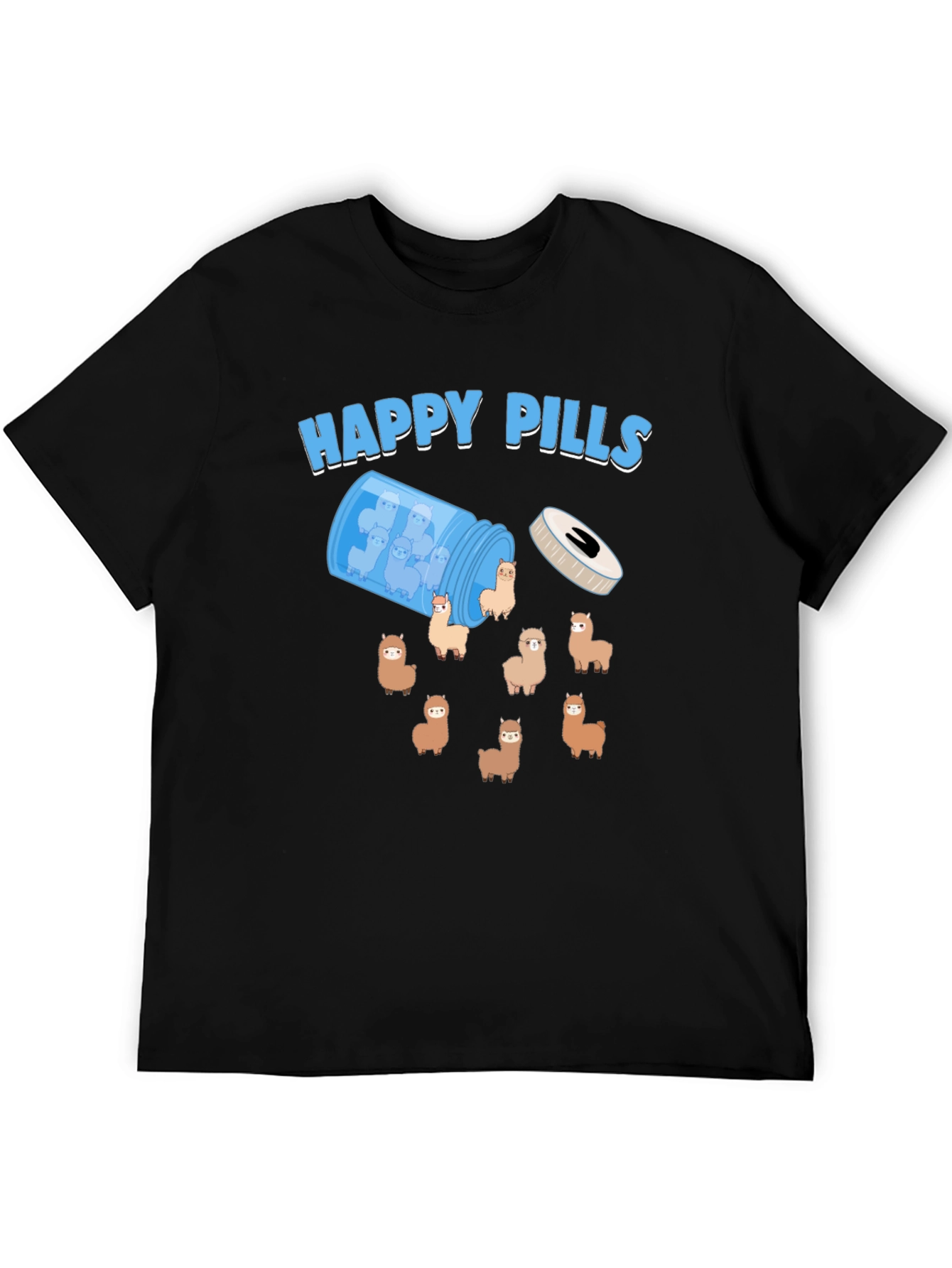 Happy Pills Alpaca T-Shirt - Cute & Quirky Design