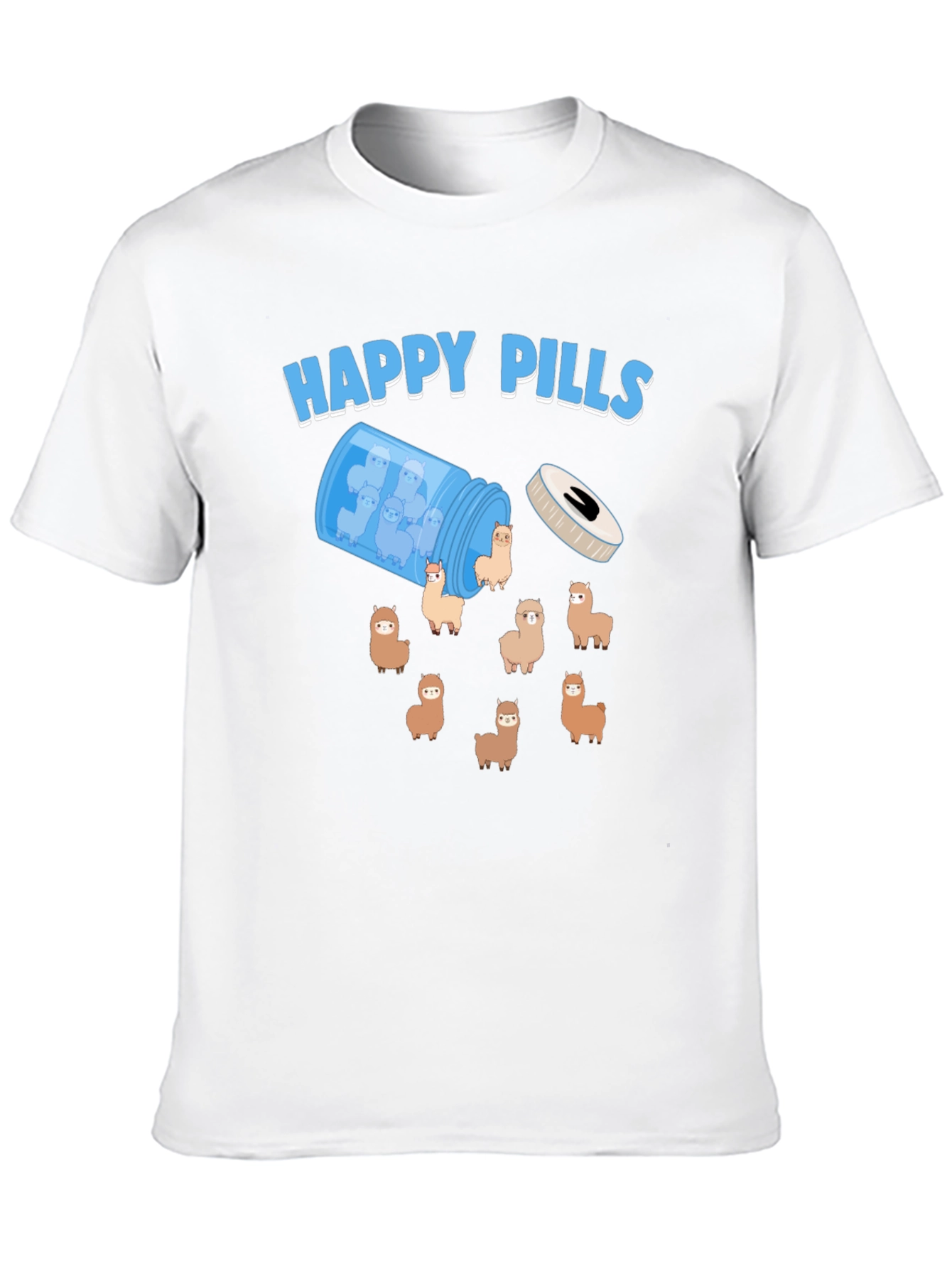 Happy Pills Alpaca T-Shirt - Cute & Quirky Design