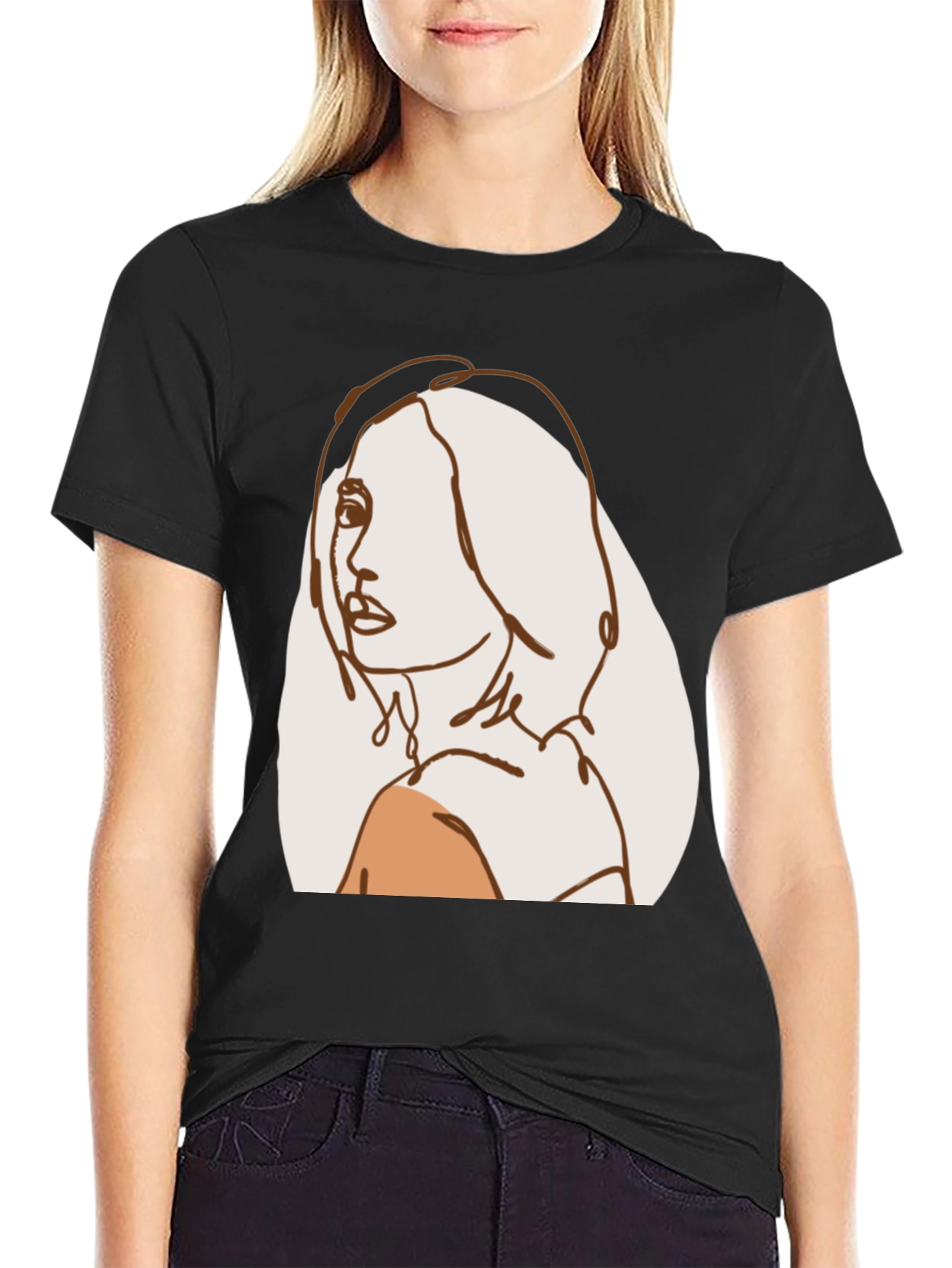 Abstract Line Art Woman T-Shirt