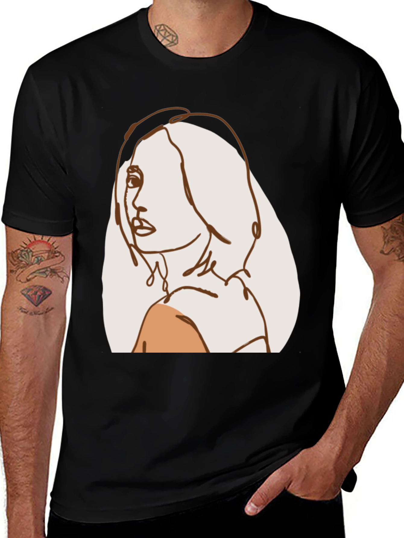 Abstract Line Art Woman T-Shirt