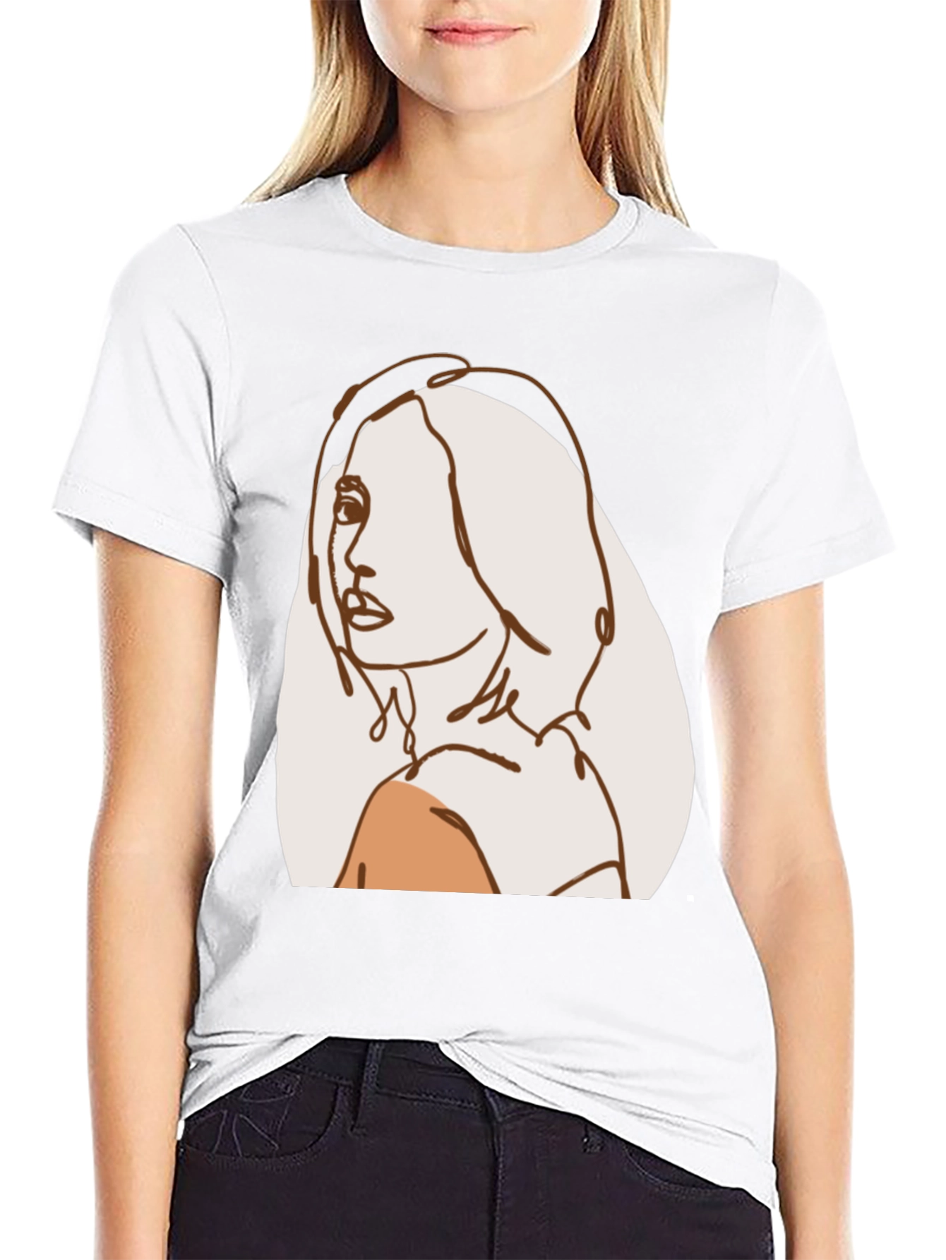 Abstract Line Art Woman T-Shirt