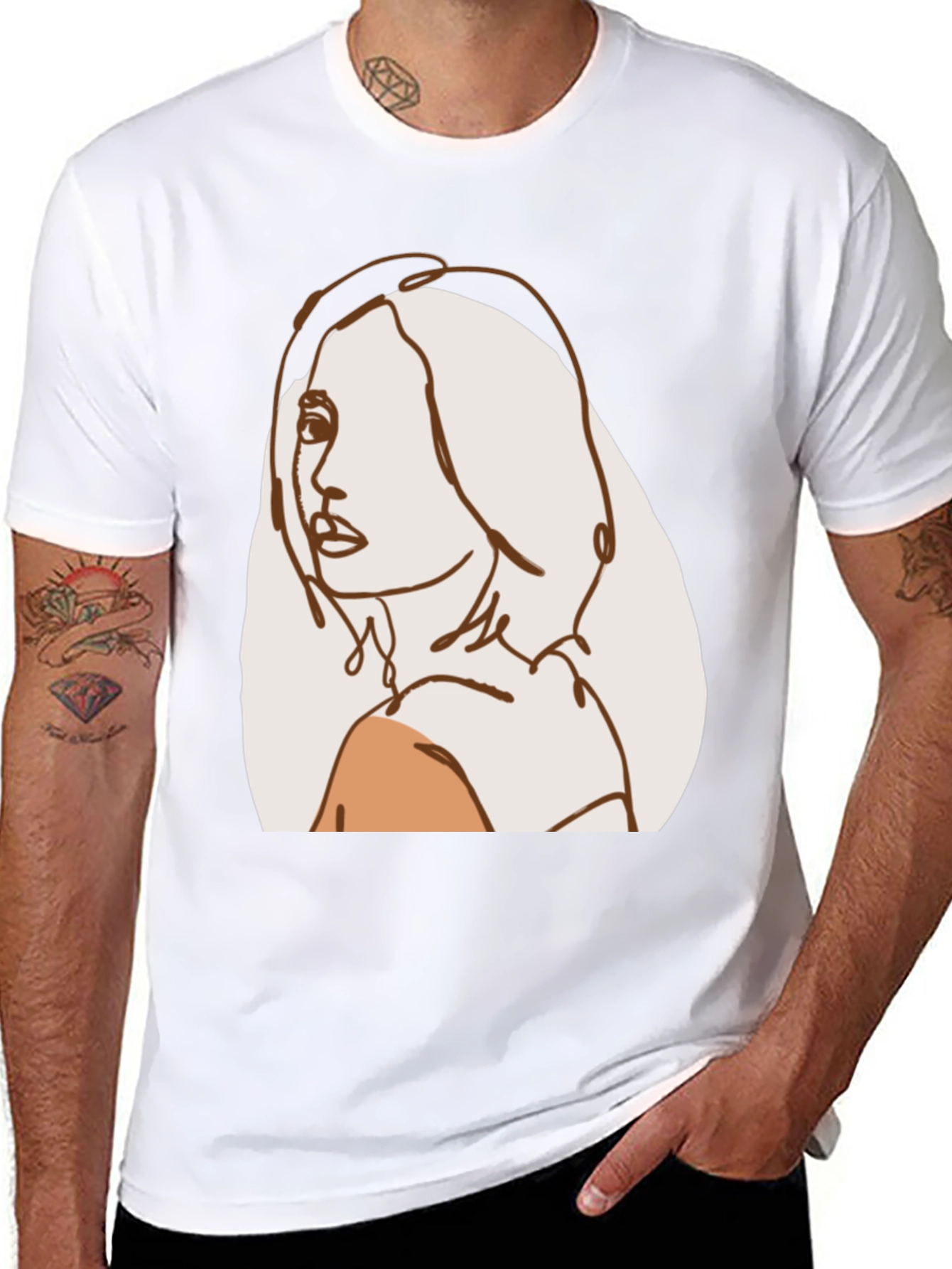Abstract Line Art Woman T-Shirt