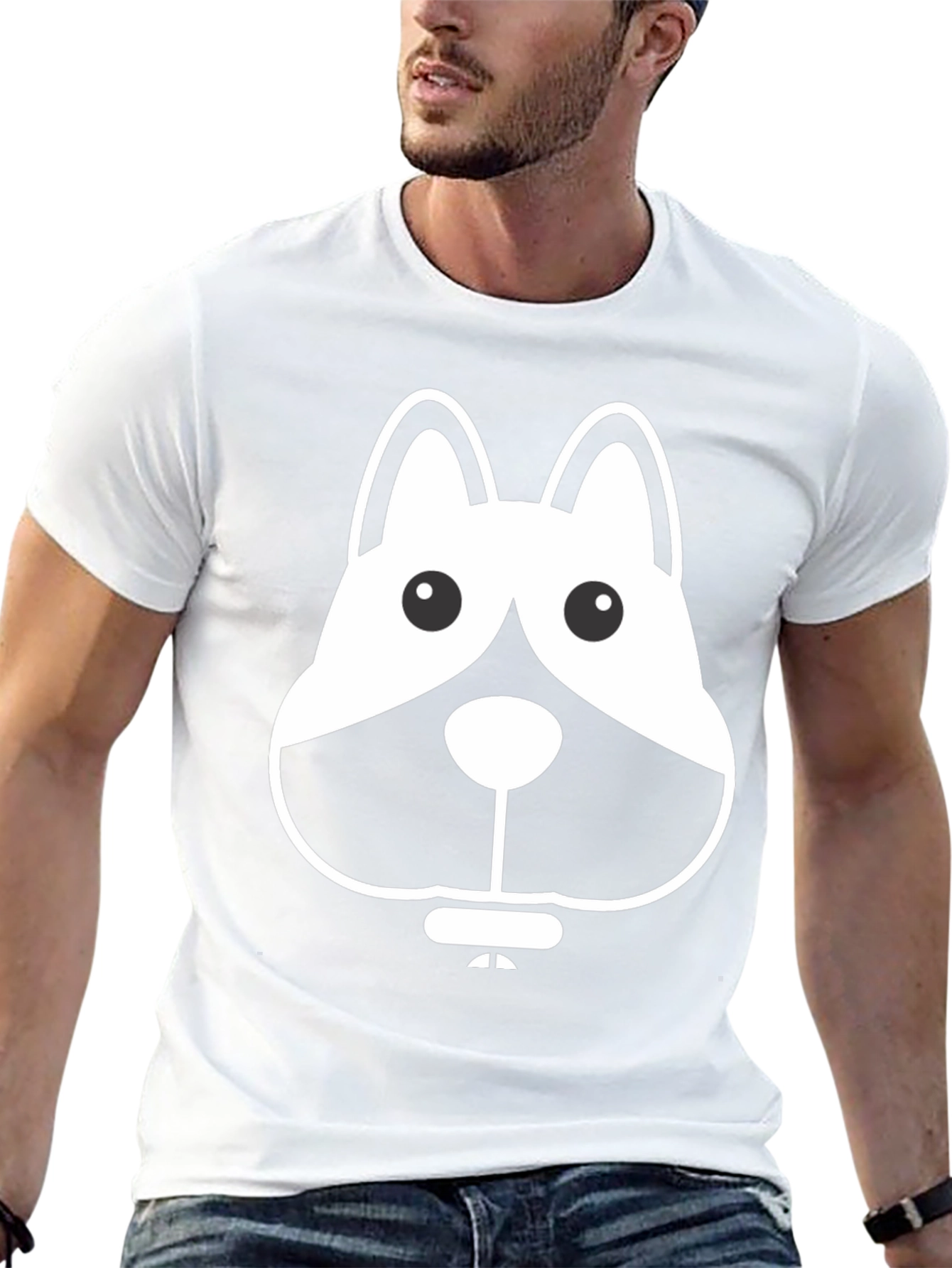 Dog Graphic Black Tee - Casual Wear