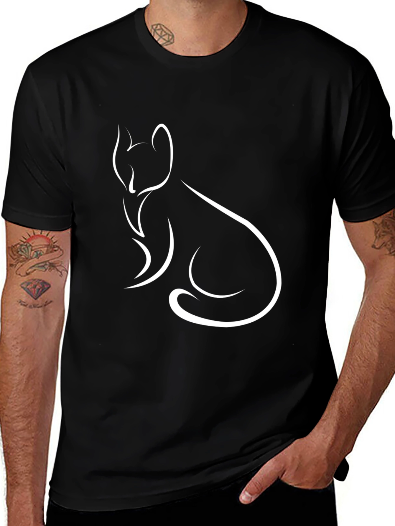 Minimalist Fox T-Shirt - Stylish Line Art