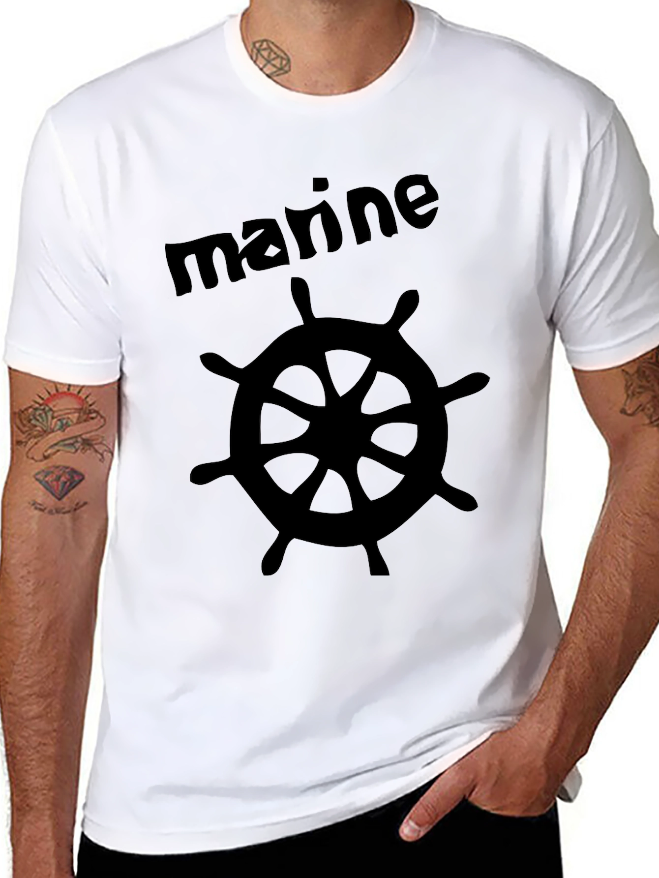 Marine Wheel Black T-Shirt