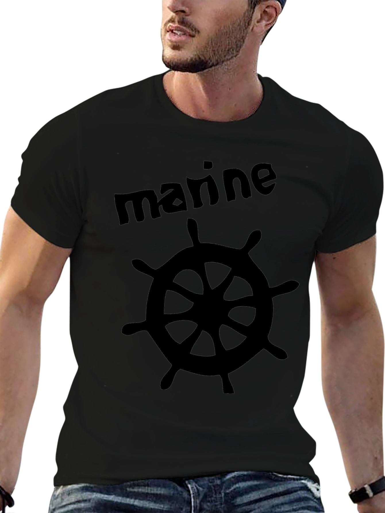 Marine Wheel Black T-Shirt