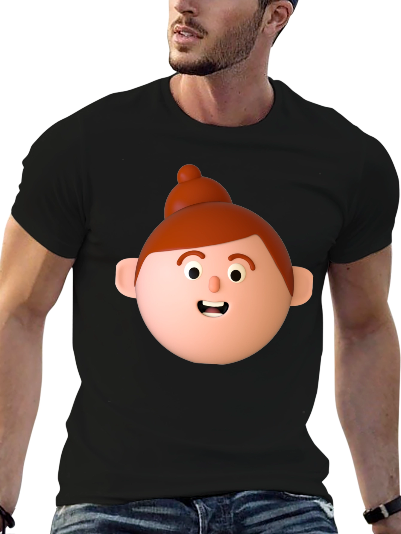 Cartoon Character Graphic Black T-Shirt