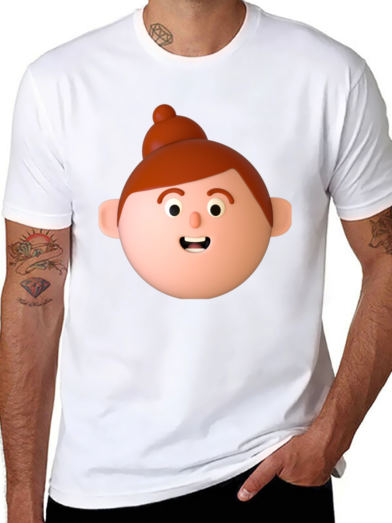 Cartoon Character Graphic Black T-Shirt