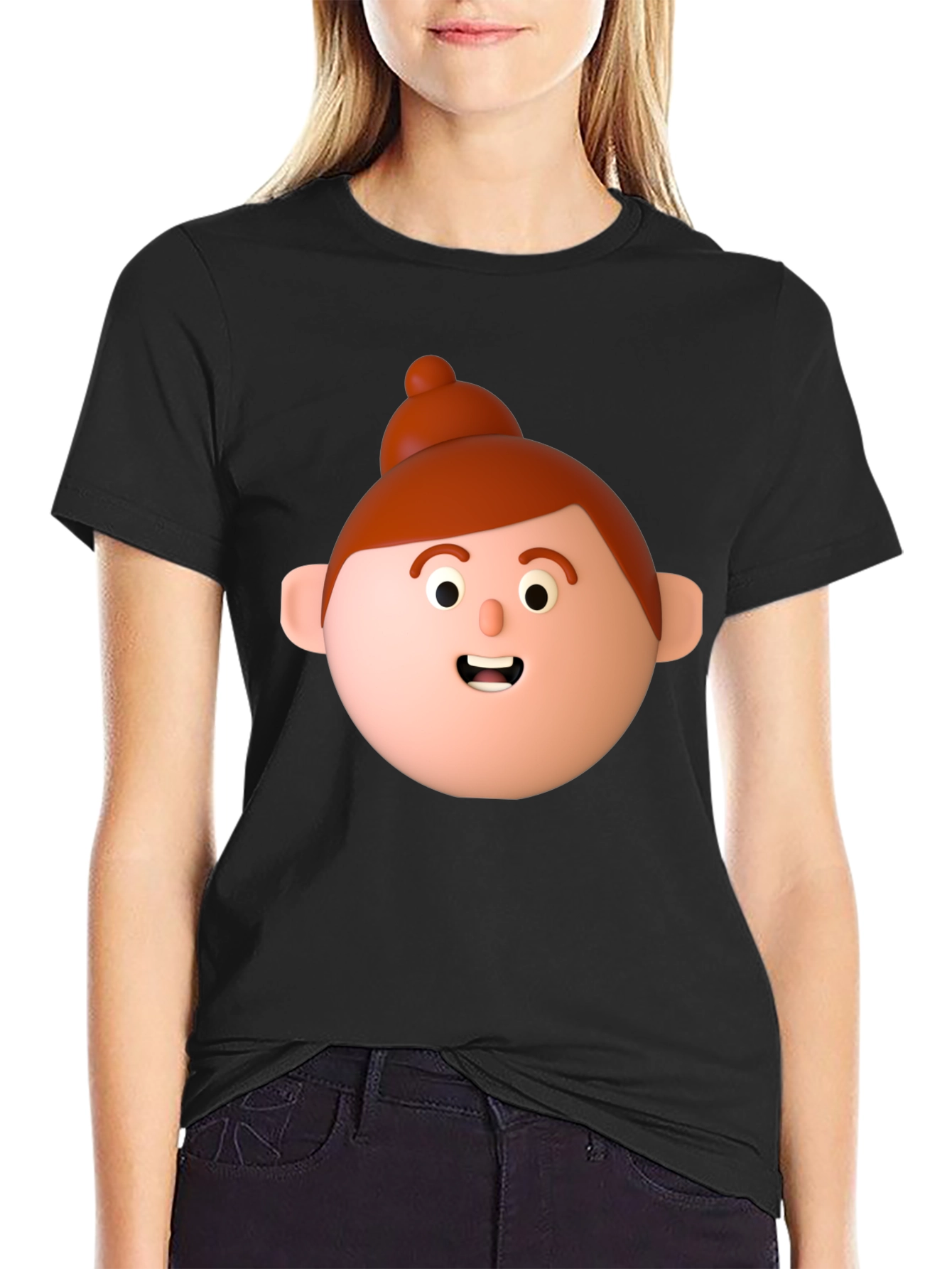 Cartoon Character Graphic Black T-Shirt