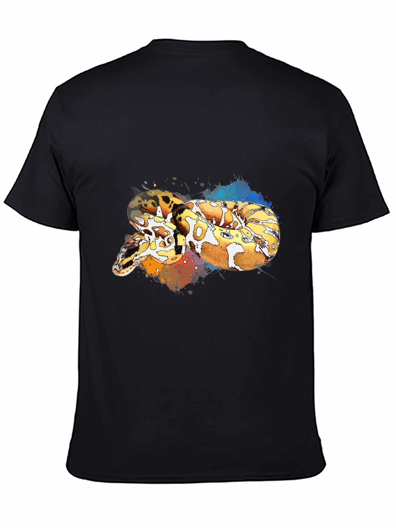 Snake Print Black T-Shirt - Stylish Reptile Tee