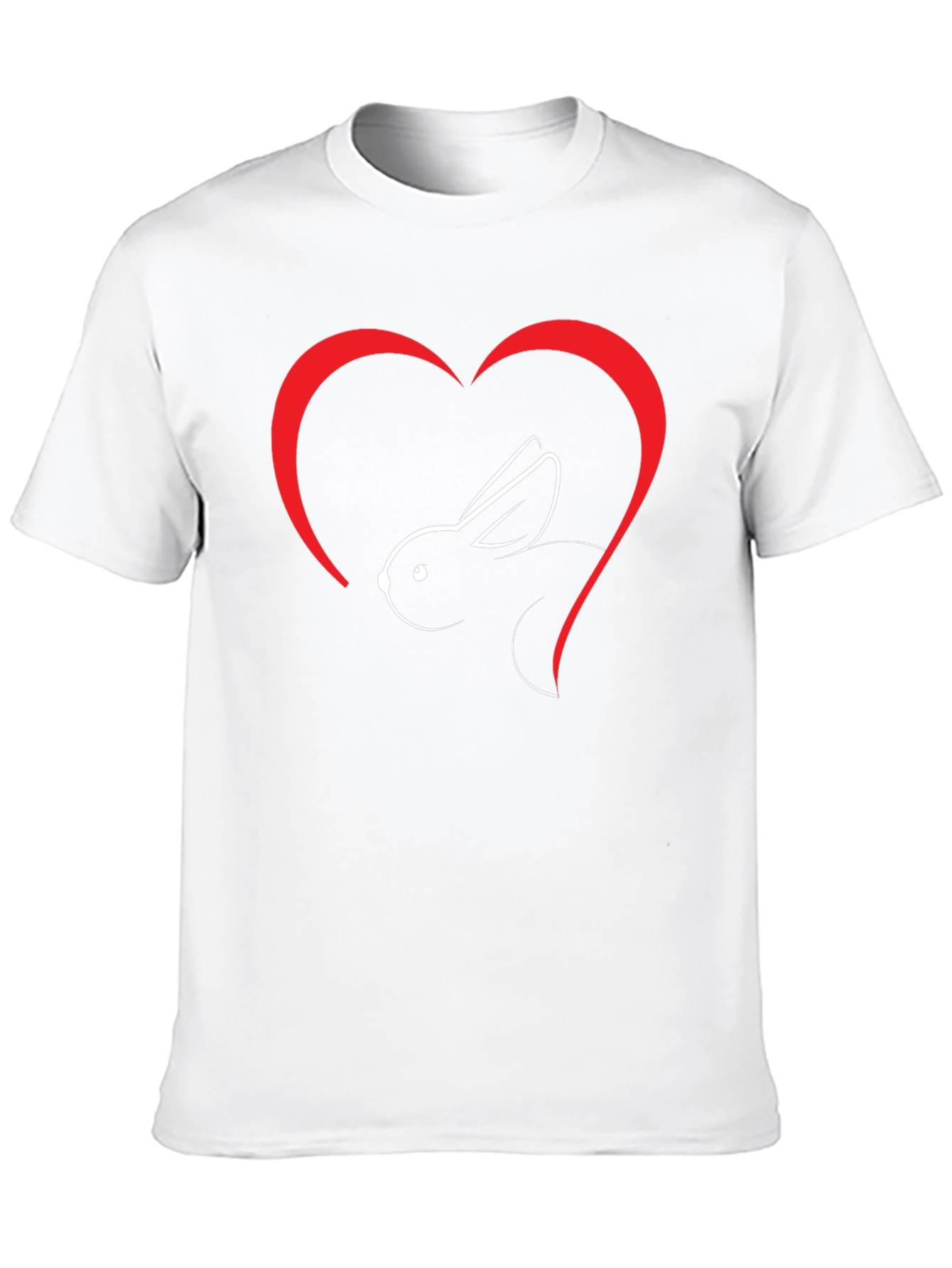 Rabbit Heart Graphic T-Shirt - Black