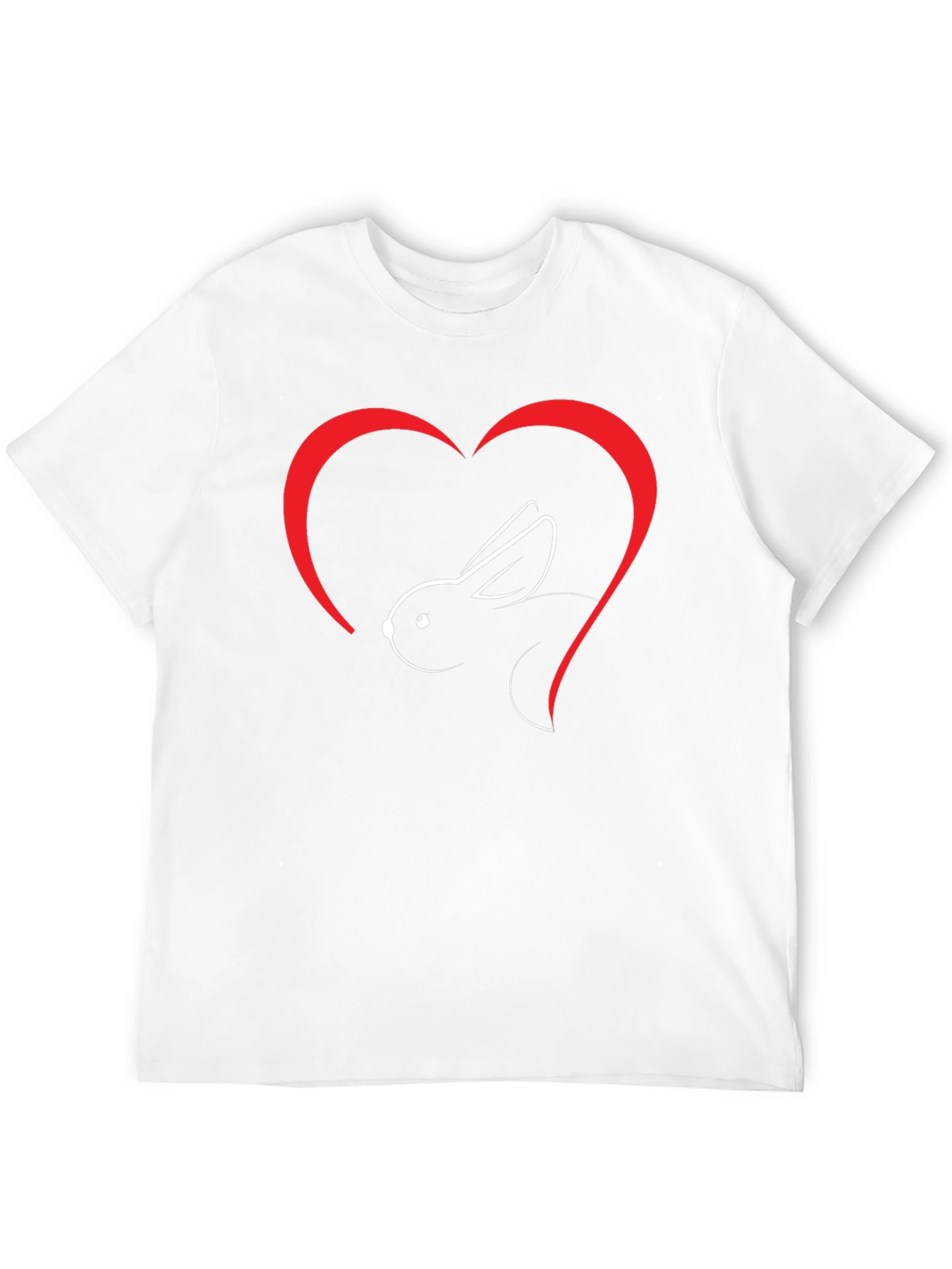Rabbit Heart Graphic T-Shirt - Black