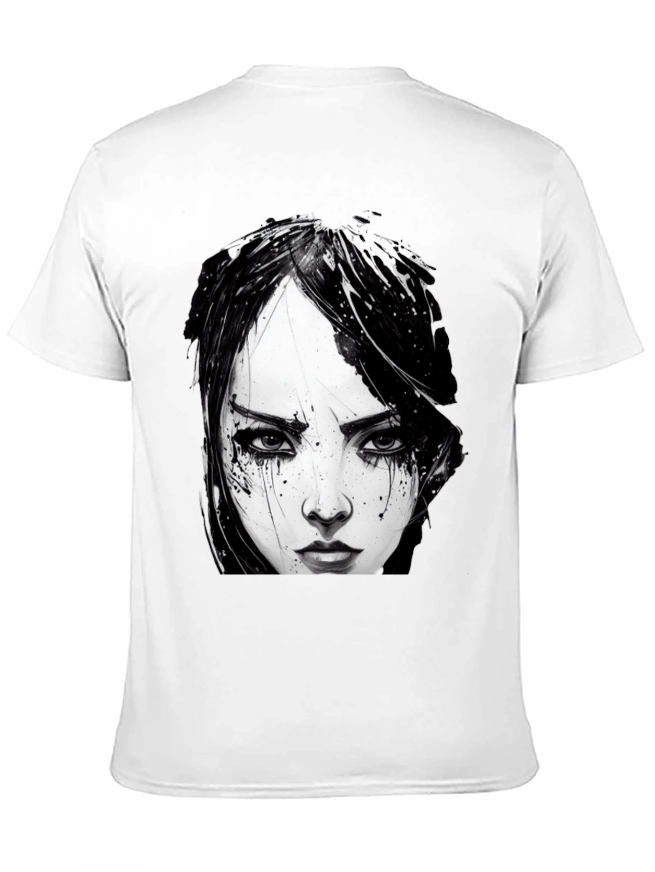 Emo Girl Portrait Black T-Shirt