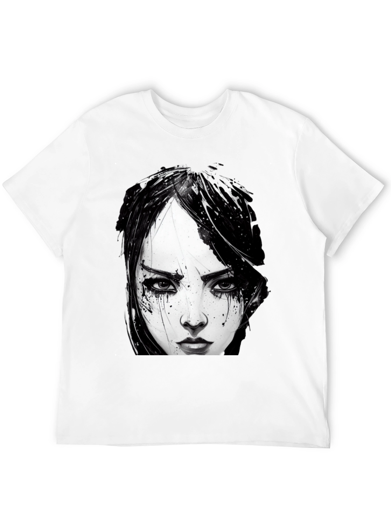 Emo Girl Portrait Black T-Shirt